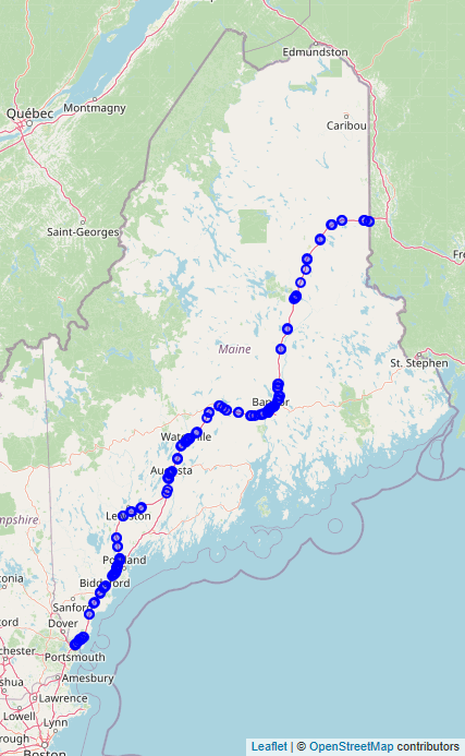 I-95 in Maine map