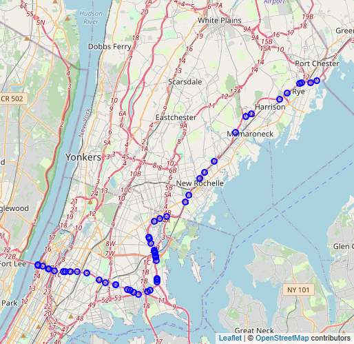 I-95 in New York map