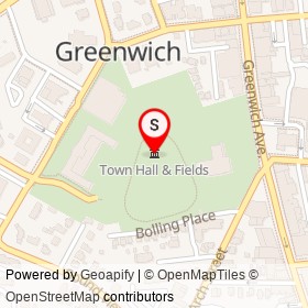 Town Hall & Fields on , Greenwich Connecticut - location map