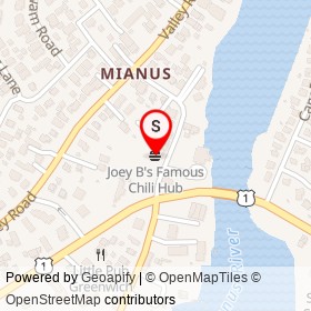 Joey B's Famous Chili Hub on River Road Extension, Greenwich Connecticut - location map