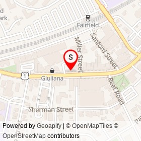 Mike's Pizza Restaurant on Post Road, Fairfield Connecticut - location map