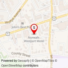 Norwalk-Westport Motel on Westport Avenue, Norwalk Connecticut - location map