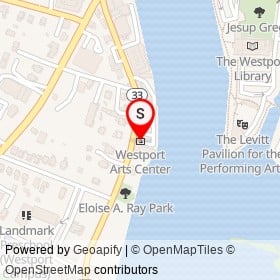 Westport Arts Center on Riverside Avenue, Westport Connecticut - location map
