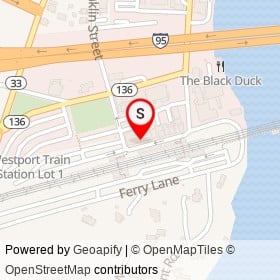 Pizza Express on Railroad Place, Westport Connecticut - location map