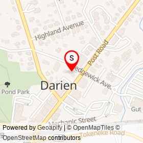Shell on Post Road, Darien Connecticut - location map