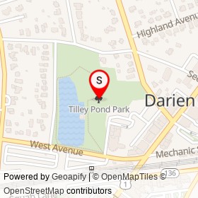 Tilley Pond Park on , Darien Connecticut - location map