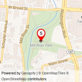 Mill River Park on , Stamford Connecticut - location map