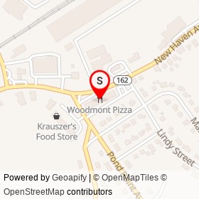 Woodmont Pizza on New Haven Avenue, Milford Connecticut - location map