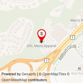 DXL Mens Apparel on Boston Post Road, Milford Connecticut - location map
