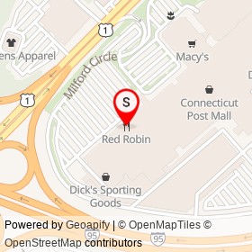 Red Robin on Boston Post Road, Milford Connecticut - location map