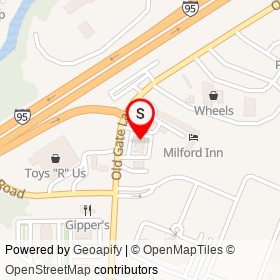 Popeyes on Old Gate Lane, Milford Connecticut - location map