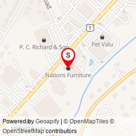 Nations Furniture on Boston Post Road, Milford Connecticut - location map