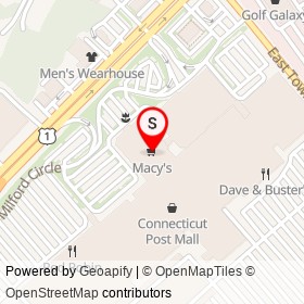 Macy's on Boston Post Road, Milford Connecticut - location map