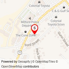 Silver Sands Pizza on Boston Post Road, Milford Connecticut - location map