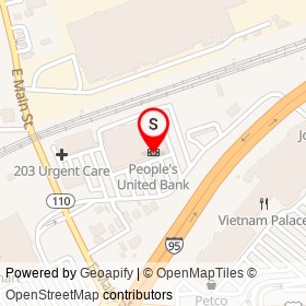 People's United Bank on I 95, Stratford Connecticut - location map