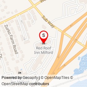 Red Roof Inn Milford on Rowe Avenue, Milford Connecticut - location map