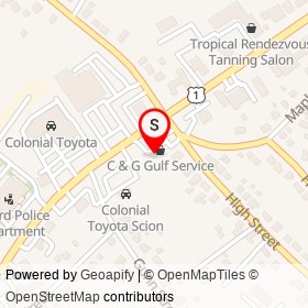 C & G Gulf on Boston Post Road, Milford Connecticut - location map
