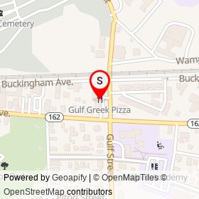 Gulf Greek Pizza on Gulf Street, Milford Connecticut - location map
