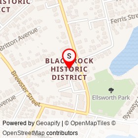 Black Rock Historic District on Bartram Avenue, Bridgeport Connecticut - location map