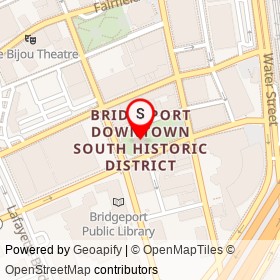 Bridgeport Downtown South Historic District on Bank Street, Bridgeport Connecticut - location map