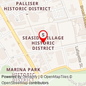 Seaside Village Historic District on Park Avenue, Bridgeport Connecticut - location map