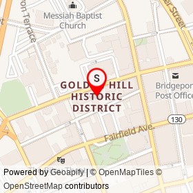 Golden Hill Historic District on Golden Hill Street, Bridgeport Connecticut - location map