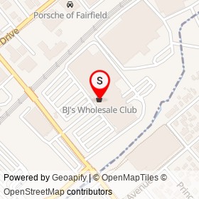 BJ's Wholesale Club on Black Rock Turnpike, Fairfield Connecticut - location map
