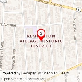 Remington Village Historic District on Willow Street, Bridgeport Connecticut - location map
