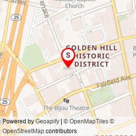 Downtown Cabaret Theatre on Golden Hill Street, Bridgeport Connecticut - location map