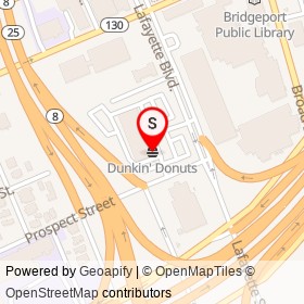 Dunkin' Donuts on Prospect Street, Bridgeport Connecticut - location map