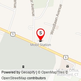 Mobil Station on Boston Post Road, Waterford Connecticut - location map