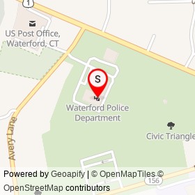 Waterford Police Department on Avery Lane, Waterford Connecticut - location map