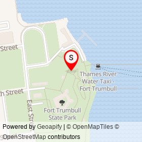 North Battery on Fort Trumbull Riverfront Walk, New London Connecticut - location map