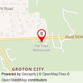 Par Four Restaurant on Plant Street, Groton Connecticut - location map