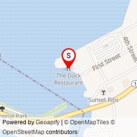 The Dock Restaurant on First Street, Waterford Connecticut - location map