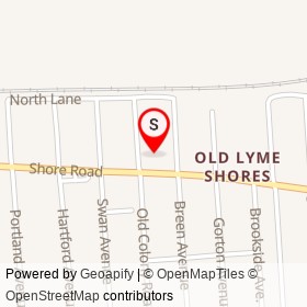 Old Lyme Police and Resident Trooper on Shore Road, Old Lyme Connecticut - location map