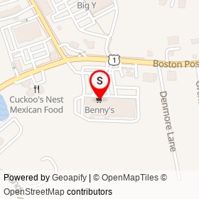 Benny's on Boston Post Road, Old Saybrook Connecticut - location map