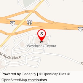 Westbrook Toyota on Flat Rock Place, Westbrook Connecticut - location map