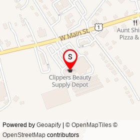 Clippers Beauty Supply Depot on West Main Street, Clinton Connecticut - location map