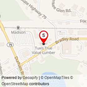 Tuxis True Value Lumber on Bradley Road, Madison Connecticut - location map