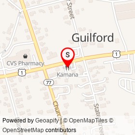 Kamana on Boston Post Road, Guilford Connecticut - location map