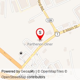 Parthenon Diner on East Main Street, Branford Connecticut - location map
