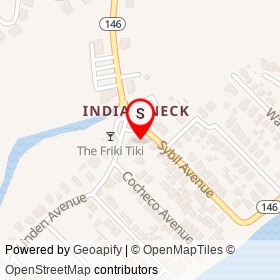 Indian Neck Liquor Store on Sybil Avenue, Branford Connecticut - location map