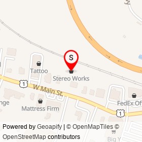 Stereo Works on West Main Street, Branford Connecticut - location map