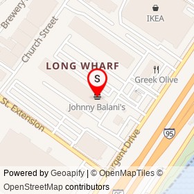 Johnny Balani's on Sargent Drive, New Haven Connecticut - location map