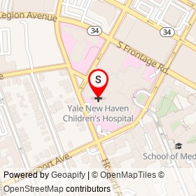 Yale New Haven Children's Hospital on Park Street, New Haven Connecticut - location map
