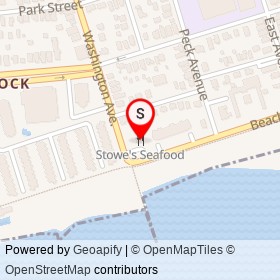 Stowe's Seafood on Beach Street, West Haven Connecticut - location map