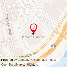 Jordan's Furniture on Sargent Drive, New Haven Connecticut - location map