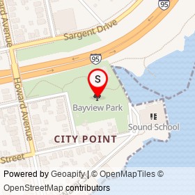 Bayview Park on , New Haven Connecticut - location map
