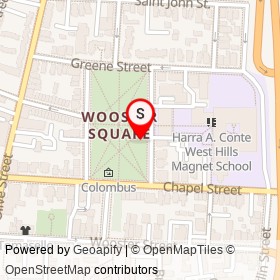 Wooster Square Historic District on Warren Street, New Haven Connecticut - location map